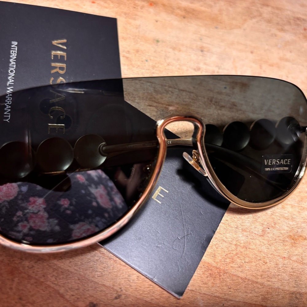 Versace Black and Gold Sunglasses